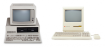 Old personal computer and Macintosh