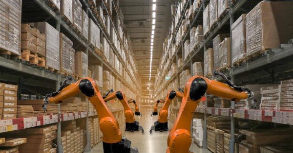 Robots in a warehouse