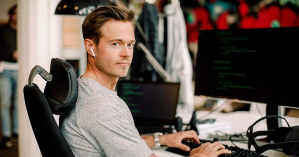 Man sitting at desk