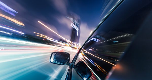 Car driving fast