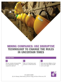 Mining Companies: use disruptive technology to change the rules in uncertain times white paper image