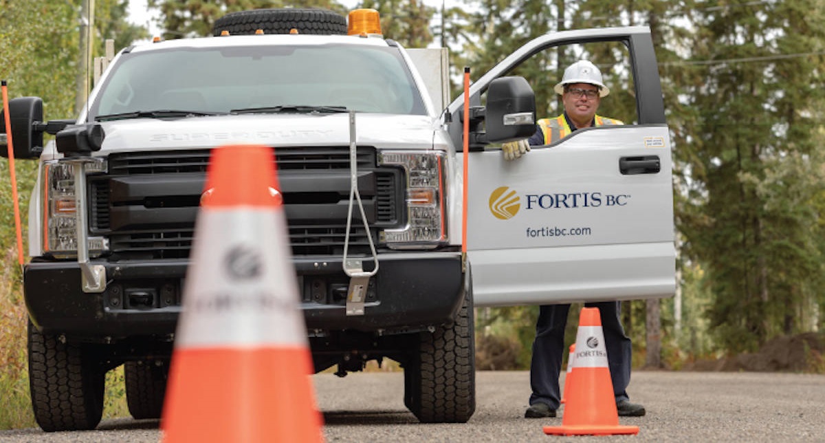 FortisBC truck and worker