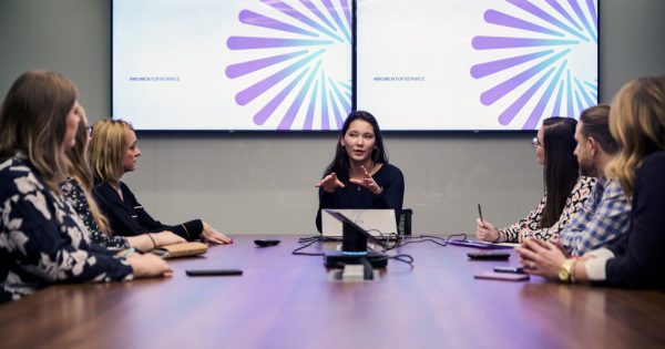 Women discussing diversity and equitable representation